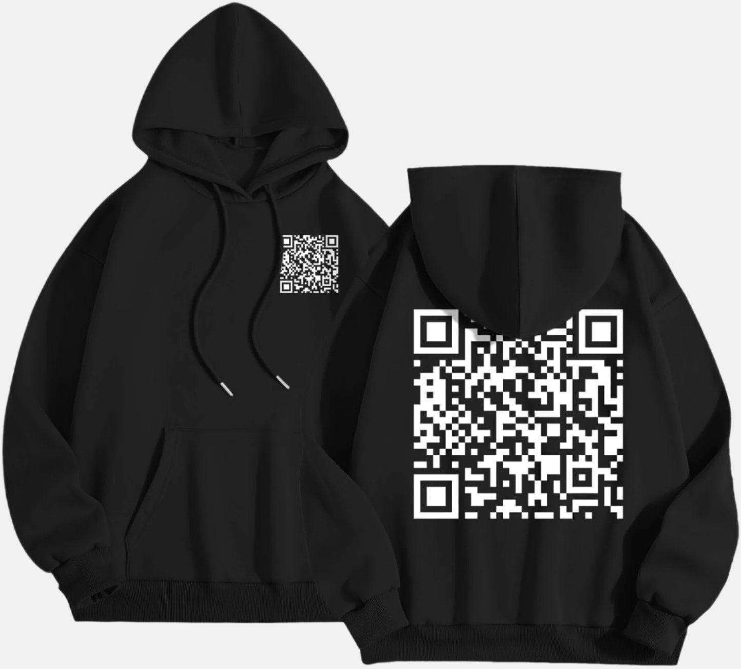 Unisex Funny Qr Code Fuck You Hoodie Bestie Sweatshirt Matching Costumes Hoodies for Couples Best Friends Sweatshirts